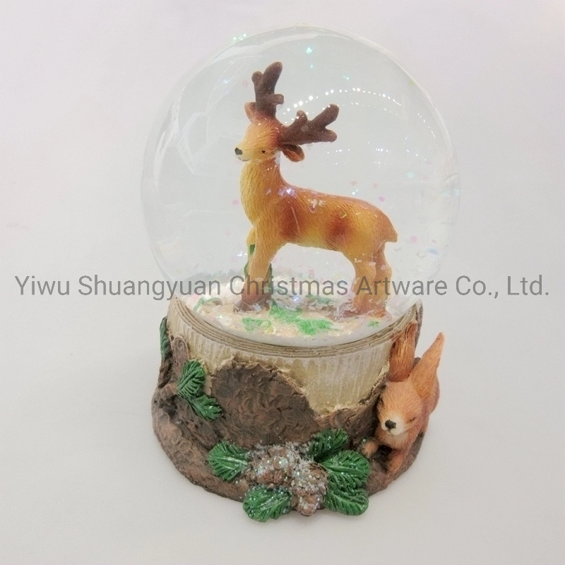 High Quality Glass and Resin Mixed Christmas Snow Globe for Christmas Decoration