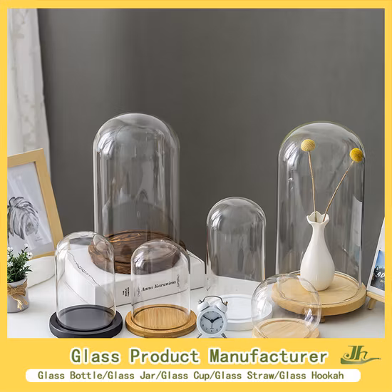 Christmas Decorative Glass Dome with Base China Factory Supplier Clear Flower Glass Dome