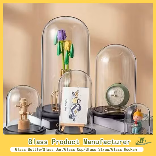 Christmas Decorative Glass Dome with Base China Factory Supplier Clear Flower Glass Dome
