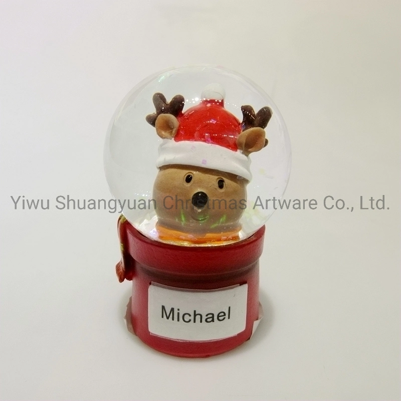 High Quality Glass and Resin Mixed Christmas Snow Globe for Christmas Decoration